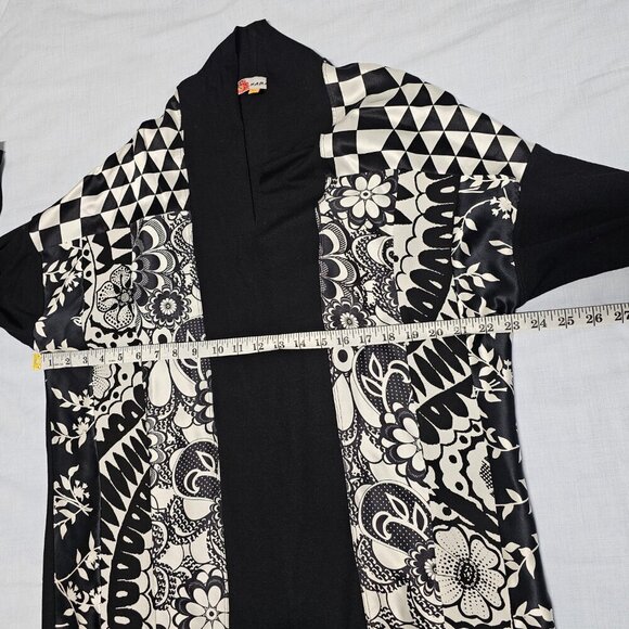 Harari Open Front Jacket Women Size M Black/White - Picture 9 of 13